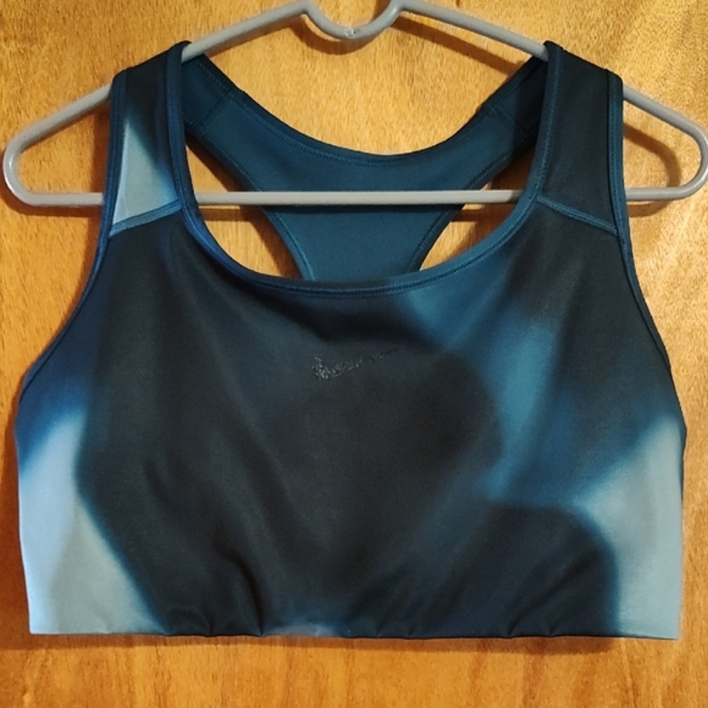 Nike Dri-FIT Racerback Sports Bra Blue Tie-Dye Workout Activewear Size 1X